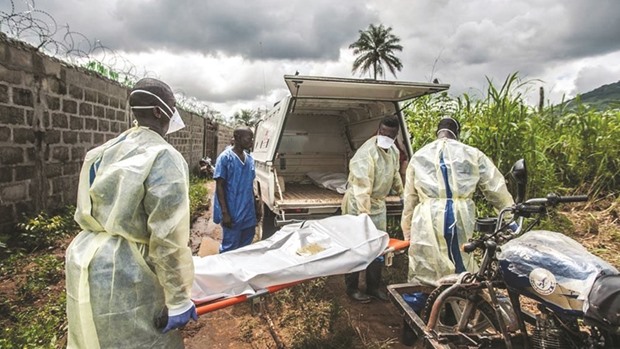 Ebola burial teams in Sierra Leone, 2015.