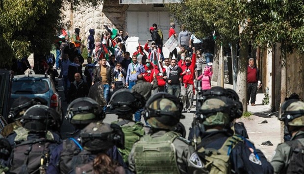 Israeli security forces clash with Palestinian and foreign protesters