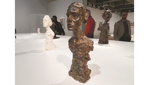 Giacomettiu2019s Annette (Circa 1952) and other sculptures.