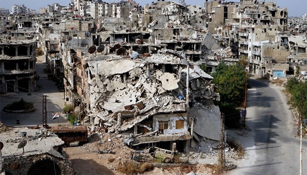 A view of the war-torn city of Homs