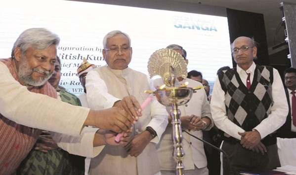 Bihar Chief Minister Nitish Kumar formally opens the u2018Incessant Gangau2019 conference in Patna.