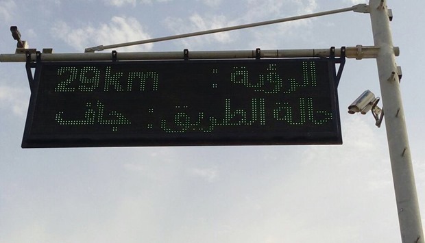 The Qatar Civil Aviation Authority has started installing boards displaying weather conditions along highways.