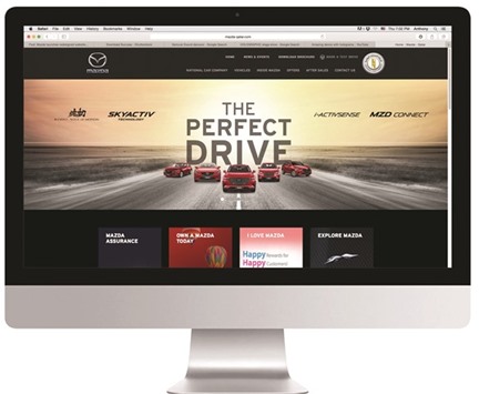 The home page of Mazda Qatar website.