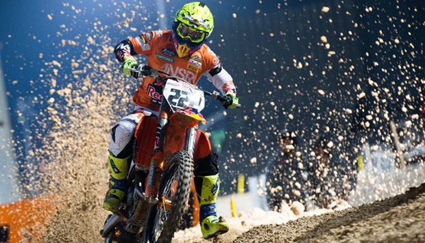 KTM rider Antonio Cairoli in action in the FIM Motocross Championship yesterday at Losail.