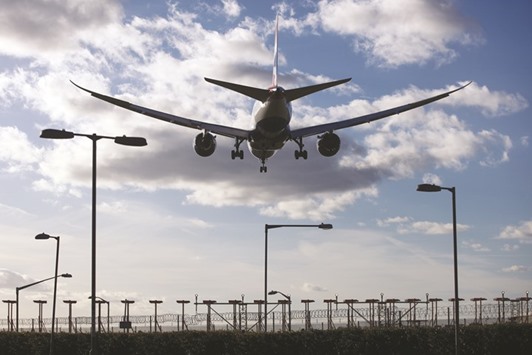 A passenger aircraft prepares to land at Heathrow airport in London. Airlines for Europe (A4E) which represents Ryanair, easyJet, Lufthansa, Air France KLM and British Airways owner International Airlines Group, and others, said it expected the ICAO scheme to be the only measure for tackling carbon emissions within the bloc as of 2021.