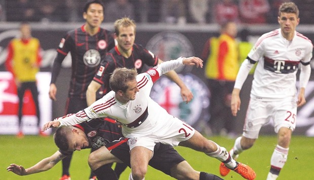 File picture of Bayern Munichu2019s defender Philipp Lahm (C)