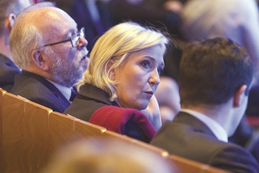 Marine Le Pen is seen at the two-day FN political rally in Lyon.