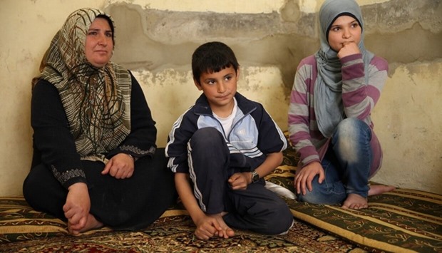 A Syrian refugee family in Lebanon 