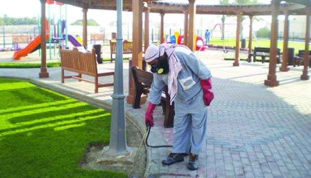 Pesticide being sprayed at a park.