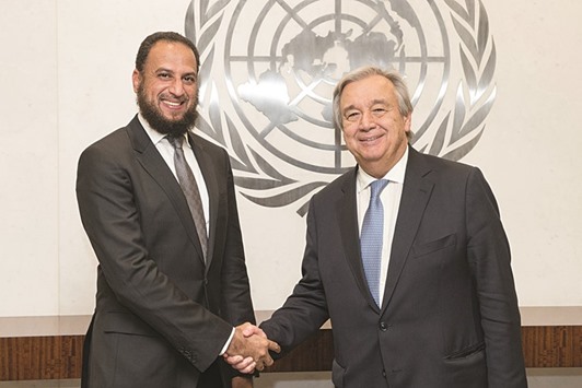 UN Secretary General UN Secretary-General Ant?nio Guterres meets with Dr Ahmed al-Meraikhi.