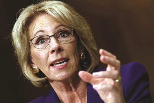DeVos: The US Senate confirmed her after Vice-President Pence was called in to break the tie.
