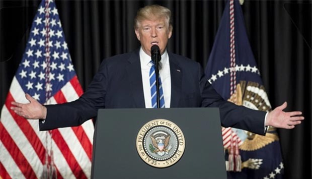 President Donald Trump speaks at the Major Cities Chiefs Association and Major County Sheriff's Association winter meeting in Washington, DC, on Wednesday.