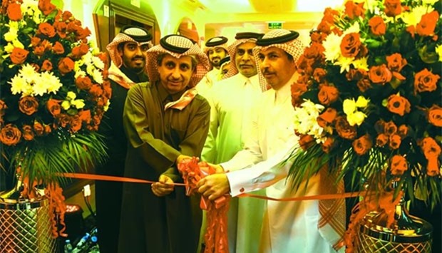 QCS chairman Dr Khalid bin Jabor al-Thani and Ooredoo Group CEO Sheikh Saud bin Nasser al-Thani opening the centre on Wednesday. PICTURE: Noushad Thekkayil.