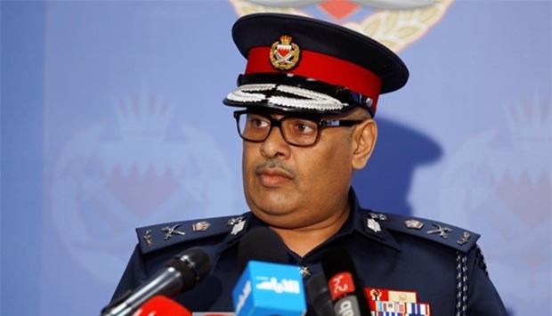 Bahrain's police chief Tariq al-Hassan speaks at a news conference in Manama on Thursday.