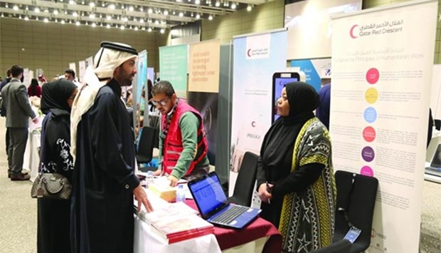 QRCS had a corner at the career fair to engage with job seekers as well as the representatives of exhibitors.