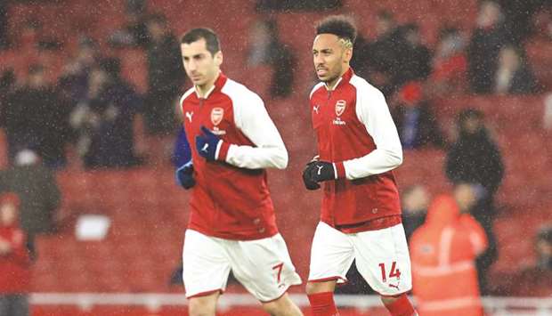 Arsenalu2019s Pierre-Emerick Aubameyang (right) and Henrikh Mkhitaryan will be making their maiden north London derby appearances.