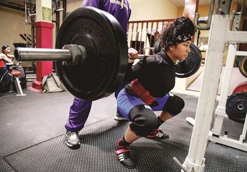 TRAINING: Sachie DuBose, 17, trains at Columbia City Fitness Centre in Seattle..