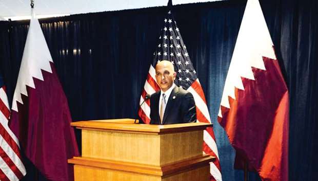 HE the Minister of Finance Ali Sherif al-Emadi speaking at the closing ceremony of the US-Qatar Strategic Dialogue in Washington, DC, on Tuesday.