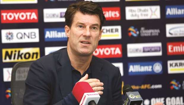 Al Rayyan coach Michael Laudrup speaks during a press conference in Doha yesterday. PICTURE: Jayaram
