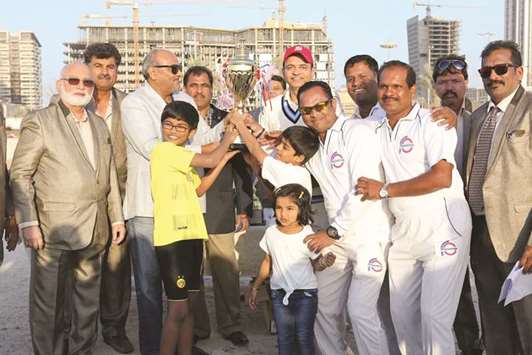 Rapidrop players with the trophy after winning CDC Division II title.