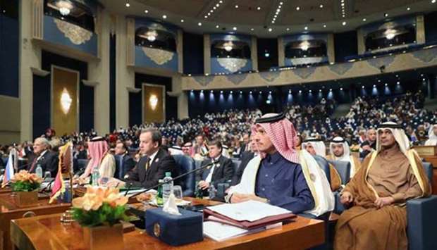 HE the Deputy Prime Minister and Foreign Minister Sheikh Mohamed bin Abdulrahman al-Thani attends the Kuwait International Conference for the Reconstruction of Iraq on Wednesday.