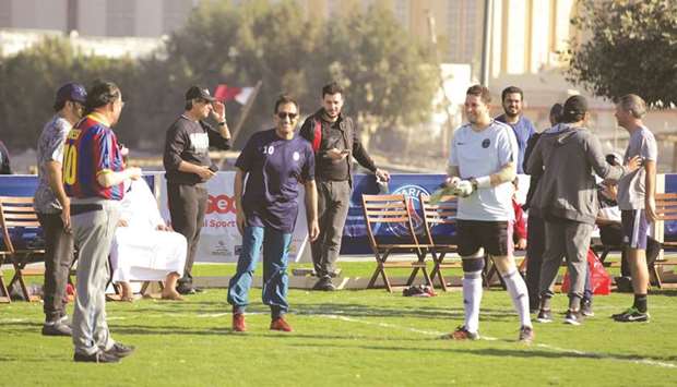 Ooredoou2019s Group chairman and Ooredoo Qatar CEO playing football on NSD 2018.