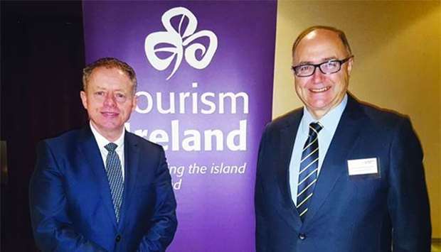 Ireland's Minister of State Ciaran Cannon and ambassador Paul Kavanagh in Doha on Thursday. PICTURE: Joey Aguilar