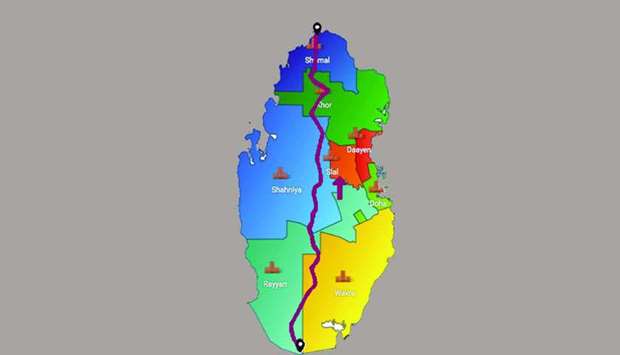 The route of the 'Trans Qatar' run.