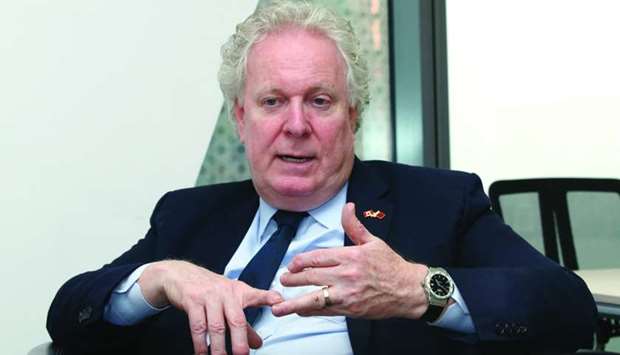 Jean Charest in an interview with Gulf Times at the Canadian embassy in Doha. PICTURE: Jayaram