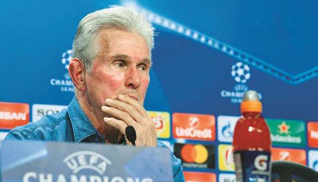 Bayern Munichu2019s head coach Jupp Heynckes looks on during a press conference in Munich yesterday. (AFP)