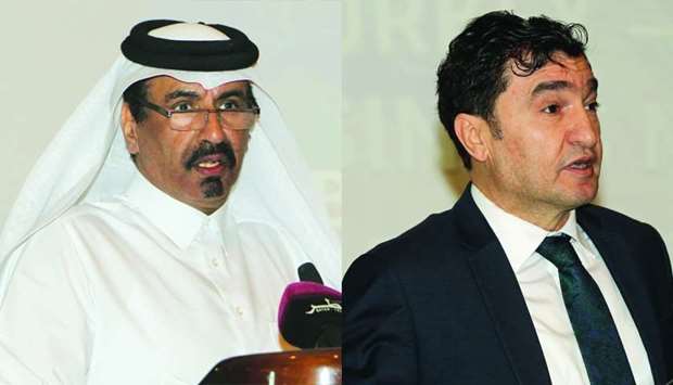 Qatar Chamber vice chairman Mohamed bin Towar al-Kuwari and TIM board member Ahmet Gulec. PICTURE: Othman al-Samarraee