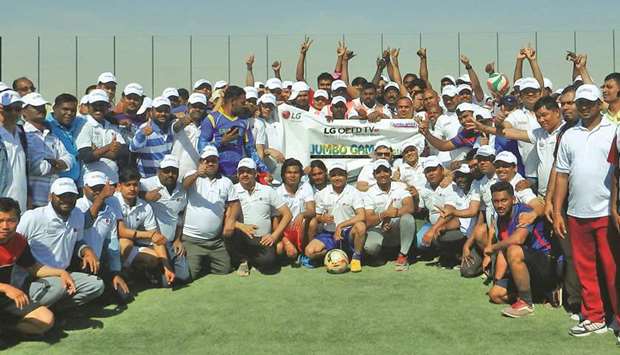Jumbo Electronics employees at the National Sport Day event.