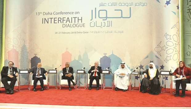 Participants at the first plenary session at the 13th Doha Conference on Interfaith Dialogue discussed Human Rights in Religions (Vision and Concept).