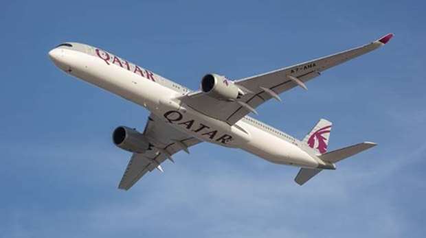 Qatar Airwaysu2019 first Airbus A350-1000 prepares to land at the HIA on Wednesday