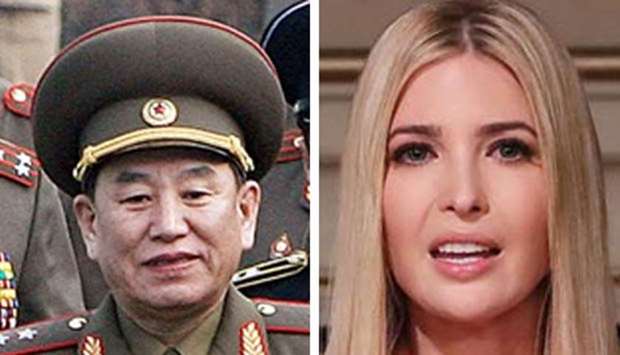 North Korean general Kim Yong Chol (left) will be at the closing ceremony of the South's Winter Olympics on February 25, which will also be attended by Ivanka Trump.
