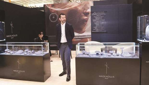 Nicos Koulis from Athens has aesthetically designed jewels from Greece at his boutique at Alfardan Jewellery pavilion.