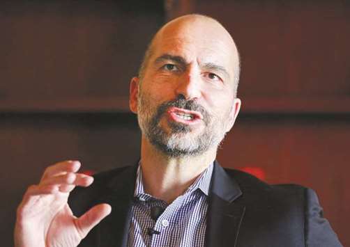 Dara Khosrowshahi, chief executive officer of Uber Technologies, speaks with the media in New Delhi yesterday. u201cWe expect to lose money in Southeast Asia and expect to invest aggressively in terms of marketing, subsidies,u201d Khosrowshahi said, adding there is huge potential in the region thanks to a big population and fast Internet user growth.