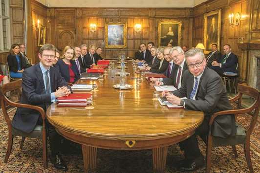Prime Minister Theresa May and her Brexit u2018War Cabinetu2019 meet at Chequers near Aylesbury, Britain.
