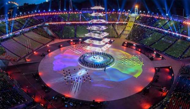 General view during the closing ceremony of the Pyeongchang 2018 Winter Olympic Games at the Pyeongchang Stadium