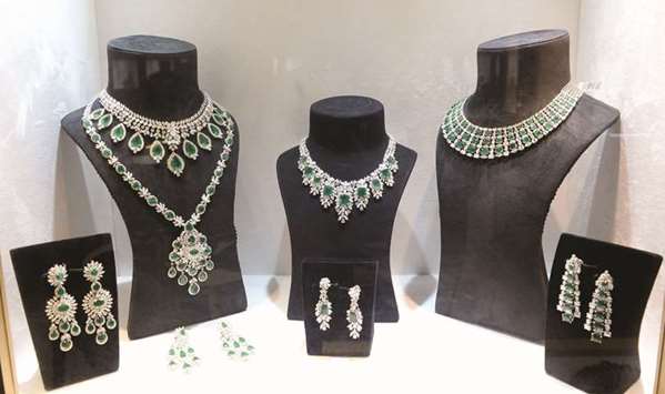 Hazoorilal Jewellers offers a range of ornaments, studded with emerald and other precious stones.