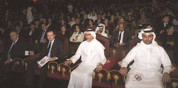 HE Salah bin Ghanem bin Nasser al-Ali, Vladimir Medinsky and other dignitaries at the event.