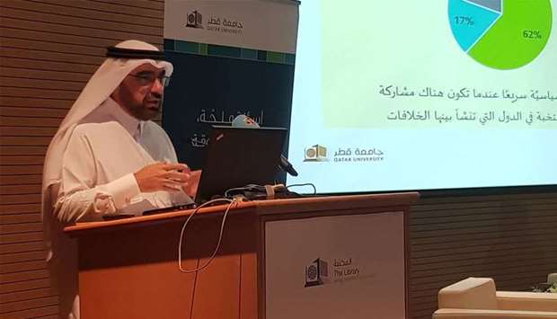 SESRI director Dr Hassan al-Sayed releasing the survey findings