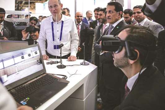 A demonstration of 5G technology at Mobile World Congress in Barcelona.