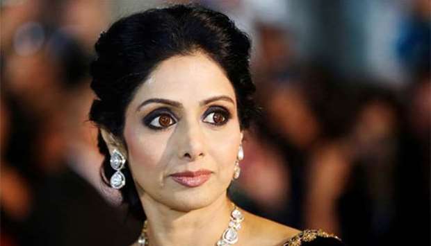Actress Sridevi Kapoor is seen in this file photo.
