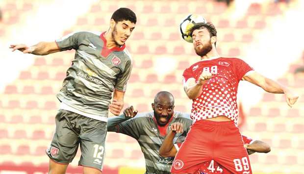 Al Duhailu2019s Karim Boudiaf (left) in action during the QNB Stars League match against Al Arabi earlier this season.