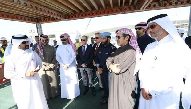 Ashghal and Directorate of Traffic officials at the opening of the Bani Hajer underpass.