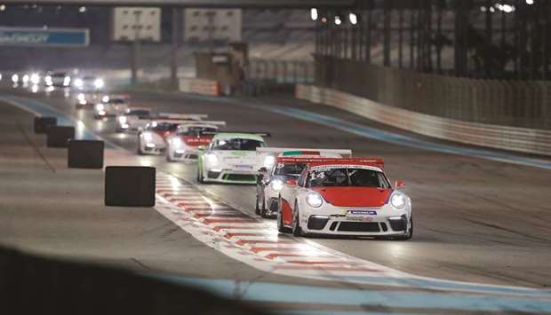 Charlie Frijns in action during the fourth round of the Porsche GT3 Cup Challenge Middle East in Abu Dhabi.