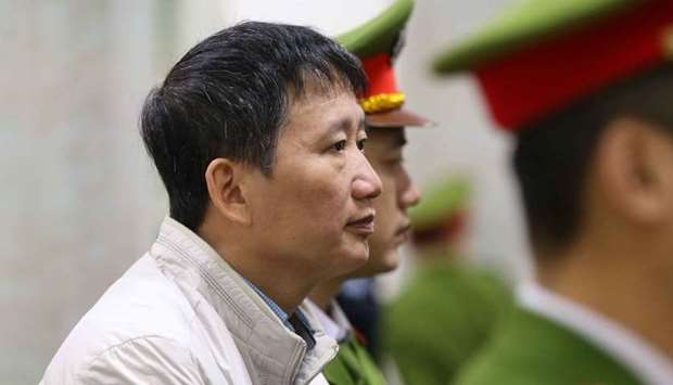 PVC's former chairman Trinh Xuan Thanh listens during a verdict session at a court in Hanoi, Vietnam
