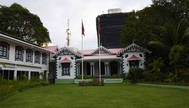 A general view of the Mulee-aage, the official residence of the President of the Maldives, in Male on Wednesday.