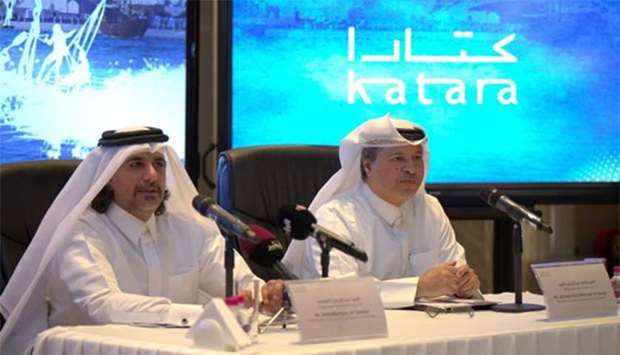 Katara officials announcing the National Sport Day activities.